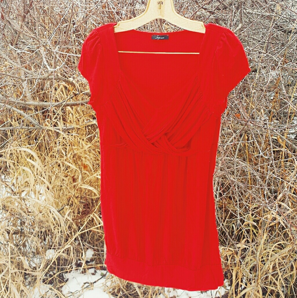 Rich red ruched top